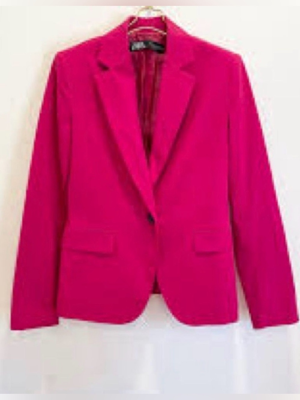 ZARA Hot Pink Tailored Blazer + Matching Pants Set XS / US 2 Power Suit - Picture 2 of 6
